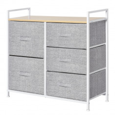 HOMCOM Dulap Organizator Multifuncțional cu 5 Sertare Detașabile, Cadru din Oțel, pentru Casa, 83x29x77cm, Design Modern | Aosom Romania