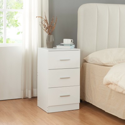 Noptiera Aurdal 66x37x34,5cm alb extralucios [en.casa] HausGarden Leisure foto