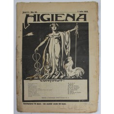 HIGIENA , REVISTA PENTRU PREINTAMPINAREA BOLILOR SI PASTRAREA SANATATII , ANUL II , NR. 36 , 1 IULIE . 1913