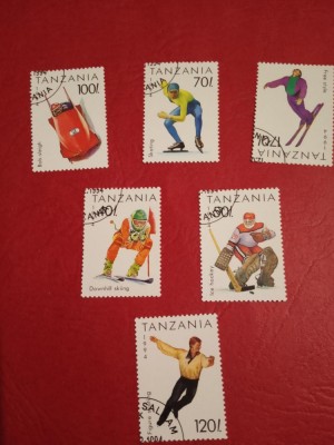 TANZANIA, SPORT LILLEHAMMER - 6 VALORI ȘTAMPILATE foto
