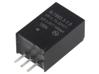 Convertor DC/DC 3,3W 4,75-32V la 3,3V 1A SIP3 foto