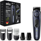 Aparat de tuns barba Braun Beard Trimmer BT7330, Wet&amp;amp;Dry, buton rotativ de precizie, lame de metal, 39 de setări pentru lungime, 2 piepteni, 4 acc