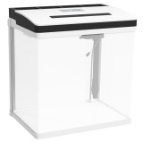 PawHut Acvariu de 28L cu Iluminare LED, Orificii de Ventilație și Pompă Silențioasă, 38x26x38 cm, Alb | Aosom Romania