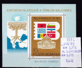 1983 Exp. Filatelica BalkafilaIX 83 LP1089, Bl.197, MNH, Posta, Nestampilat