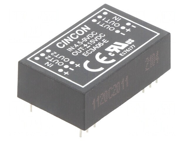 Convertor DC/DC 3W 4,5-9V la 15V/-15V THT