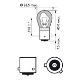 Set 2 Becuri Semnalizare Py21w 12V (Blister) Silver Vision Philips 95216 12496SVB2