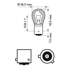 Set 2 Becuri Semnalizare Py21w 12V (Blister) Silver Vision Philips 95216 12496SVB2