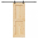 vidaXL Ușă glisantă cu set de feronerie 80x210 cm, lemn masiv de pin