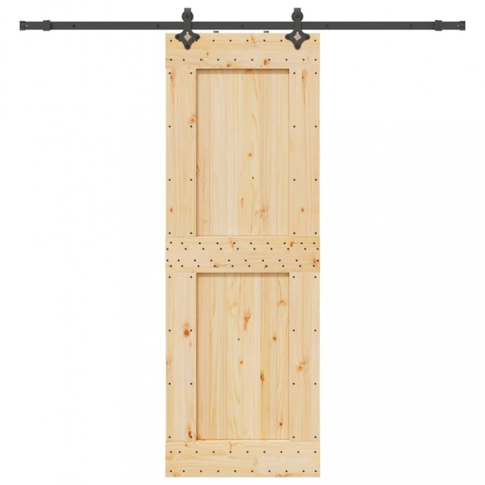 Ușă glisantă cu set de feronerie 80x210 cm, lemn masiv de pin