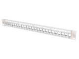 Patch panel Keystone rack 19" gri, 24 porturi, 1U