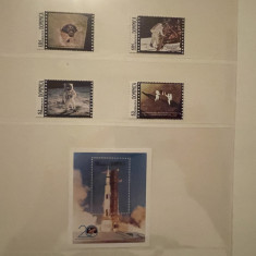 dominica serie timbre spatiu cosmos apollo aselenizare nestampilate MNH