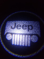 Set 2 Lampi Proiectoare Led Logo Universale JEEP(cu baterii) foto