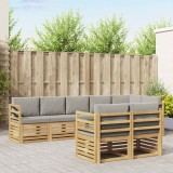 vidaXL Set de canapele de exterior 8 pcs Alb și gri deschis 3392016