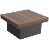 HOMCOM Masă de cafea pătrată cu iluminare LED 16 culori, masă de living modernă, 90 x 90 x 45 cm, nuc | Aosom Romania