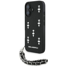 Husa originala iPhone 16 Karl Lagerfeld Saffiano, Crystals &amp;amp; Charm, KLHCP16SPSADJSK foto