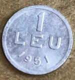 MNDRO0001 Monedă 1 Leu 1951 - Republica Populară Rom&acirc;nă (RPR) - Colecție