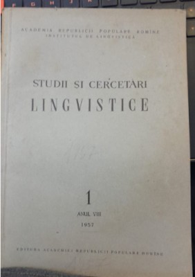 1957 Revista Studii si cercetari lingvistice Anul VIII / Nr 1 Academia RSR CVP foto