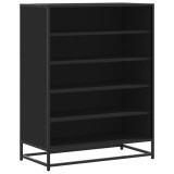 Cumpara ieftin Pantofar, negru, 75x38x97,5 cm, lemn prelucrat/metal