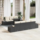 Cumpara ieftin Set de canapele pentru grădină cu pernă 8 pcs Negru și Crem