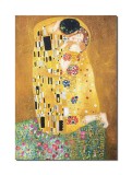 Cumpara ieftin Tablou The Kiss, Sarutul celebru pictat manual, 70x50cm ulei pe panza, reproducere Gustav Klimt