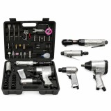 Trusa scule pneumatice cu pistol de impact, ciocan, clichet, polizor drept si accesorii 46 piese Breckner Germany