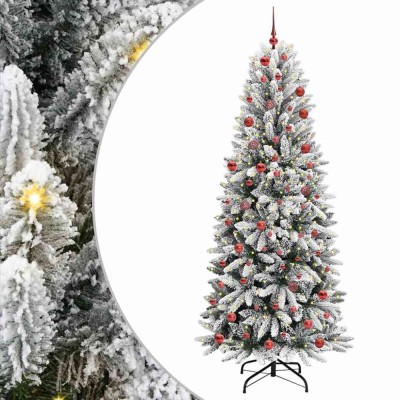 vidaXL Brad de Crăciun artificial cu 300 LED Alb 78 x 78 x 210 cm 3396057 foto