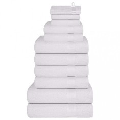 vidaXL Set prosoape 12 piese, FROGN, alb, 100% bumbac 137095