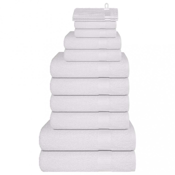 Set prosoape 12 piese alb 360 g/m&sup2; 100% bumbac