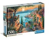 Puzzle Clementoni, Peisaj mediteranean la apus, 1500 piese