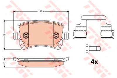 Set placute frana,frana disc VW EOS (1F7, 1F8) (2006 - 2016) TRW GDB2083 foto