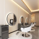Consola de coafură consola de frizerie consola de cosmetică oglindă LED cu ramă de aluminiu 90x90 PRO