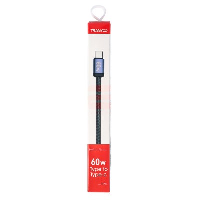 Cablu date Type-C - Type-C 60W TRANYOO Fast Charge T-P21 foto