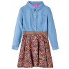 Rochie pentru copii cu m&acirc;neci lungi, bleumarin și albastru denim, 104