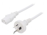 Cablu 3x1mm&sup2; AS/NZS 3112 IEC C13 Mamă PVC 1m Alb