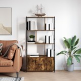 VidaXL Raft pentru cărți Stejar afumat 80 x 30 x 155.5 cm