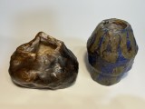 Doua vase de ceramica smaltuita Studio Art, anii 1960, semnate ceramist HL