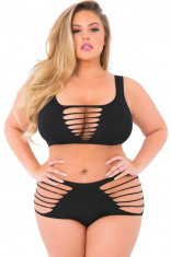 E912-1 Set de lenjerie plus size model cu decupaje foto