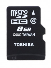 Card Toshiba Micro SDHC 8GB Clasa 4 + Adaptor SD SD-C08GJ foto