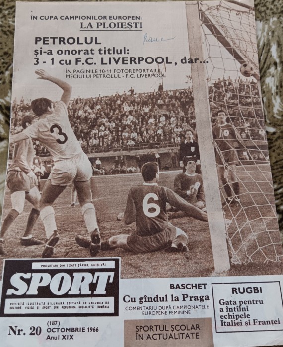 myh 110 - Revista SPORT - nr 20/octombrie 1966 - Clujeana Cluj
