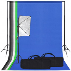 vidaXL Kit studio foto cu lumină softbox și fundal