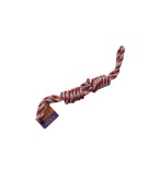 Cumpara ieftin Jucarie pentru caini tip snur bumbac mare XXL, 45 cm, multicolor/rosu, Oem