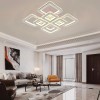 Lustra LED cu telecomanda si cristal LEILA 237W, 8 Patrate, lumina Rece/Calda/Neutra, Dimabila, Alb Crom Lucios ModernLight Concept, Alessandro DESIGN