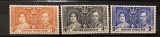 PC50 - British Honduras 1937 George VI &amp; Elizabeth, serie MNH, 3v