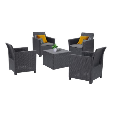 Set de mobilier de grădină Claire II cu 4 locuri, grafit foto