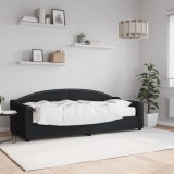 VidaXL Pat de zi cu saltea, negru, 80x200 cm, textil 3197509