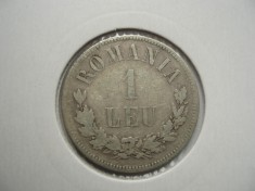 ROMANIA - 1 LEU 1874 , AG835, CAROL I , LCP1.91 foto