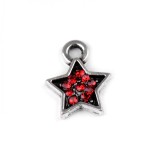 Pandantiv decorativ steluta cu strasuri, diametru 9 mm Rosu, Crisalida