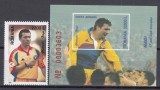 ROMANIA 2001 LP 1548 LP 1549 HAGI -17 ANI SUB TRICOLOR SERIE+COLITA STARE MNH