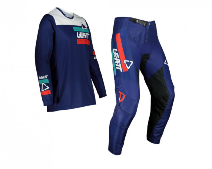 Echipament Tricou+Pantaloni Enduro MX Leatt Albastru