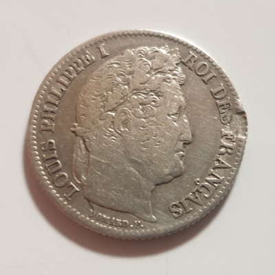 Franța 1 francs / franc 1841 A / Paris argint Philippe l foto